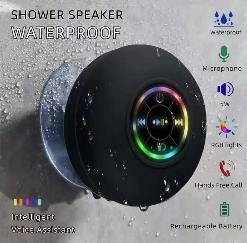 Aquabeat™  Douche Speaker – Music & Light in Your Bathroom
